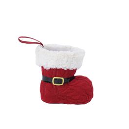 Bota Natalina Com Cinto Vermelho / Branco