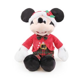 Pelucia Mickey Calça Xadrez Vermelho / Verde