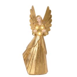 Anjo Decorativo Com Led Ouro