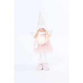 Anjo Decorativo Com Led Rosa