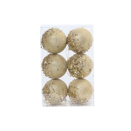 Enfeite Bola Com Glitter Ouro