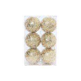Enfeite Bola Com Glitter Ouro