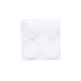 Enfeite Bola Com Glitter Branco