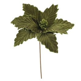 Flor Decorativa Poinsetia Verde Musgo