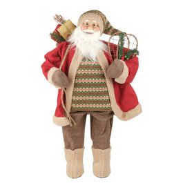Papai Noel Decorativo Com Esqui Vermelho