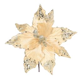 Flor Decorativa Poinsetia Ouro