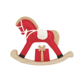Cavalo Em Resina Vermelho / Branco