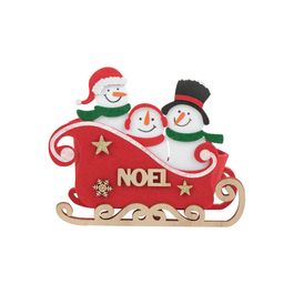 Treno Decorativo Com Boneco De Neve Vermelho / Branco