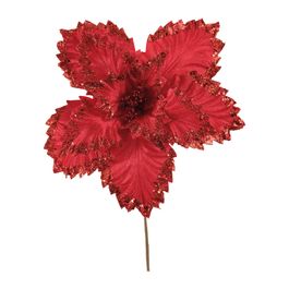 Flor Decorativa Poinsetia Vermelho