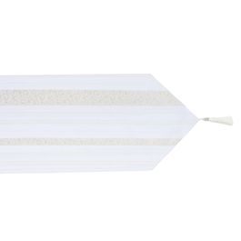 Caminho De Mesa Estampado Branco / Ouro