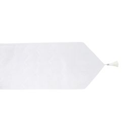 Caminho De Mesa Estampado Branco / Prata