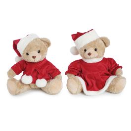 Urso Decorativo Com Cachecol Marrom / Vermelho
