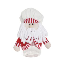 Pote Decorativo Em Vidro Vermelho / Branco
