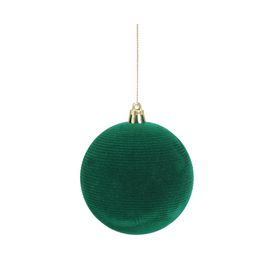 Enfeite Bola Veludo Verde Escuro