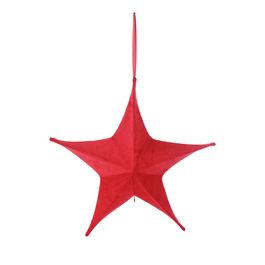 Estrela Decorativa Em Tecido Vermelho