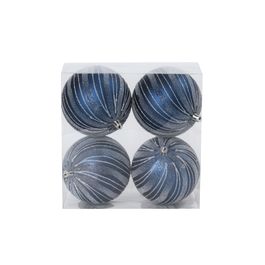 Enfeite Bola Com Glitter Azul Escuro