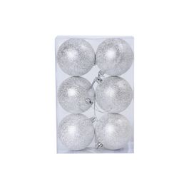 Enfeite Bola Com Glitter Branco