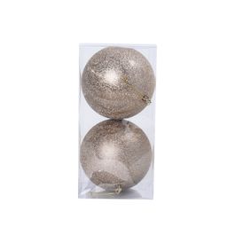 Enfeite Bola Com Glitter Ouro
