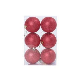 Enfeite Bola Com Glitter Vermelho