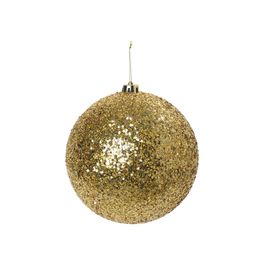 Enfeite Bola Com Glitter Ouro