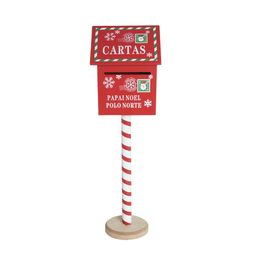 Caixa De Correio Decorativa Natalina Vermelho / Branco