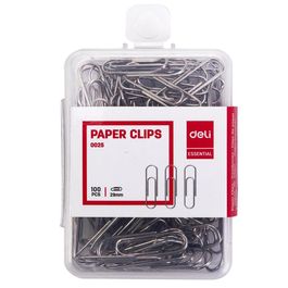 Clipes de Papel Metálicos - Niquelados - 100 pcs - Caixa