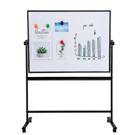 Quadro Branco Dupla Face Rotativo com Suporte e Rodinhas - 90 x 120cm