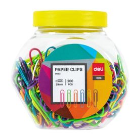 Clipes de Papel Metálicos - 6 cores - 200 pcs - Pote