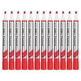 Marcador Quadro Branco - Ponta Cinzel 2,0-5,00mm  - Vermelho - 12 pcs