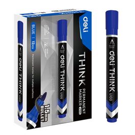 Marcador Permanente - Ponta Bullet 1,5mm - Azul - 12 pcs