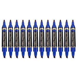 Marcador Permanente  Duas Pontas - Bullet  1,5mm e Cinzel 1,0-6,0mm - Azul 12 pcs