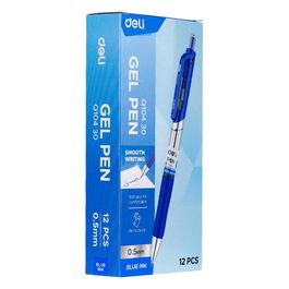 Caneta Gel Retrátil - Ponta Bullet 0,5mm - Azul - 12 pcs