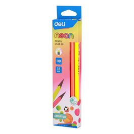 Lápis Grafite HB Triangular NEON com Borracha   Wood Free - 12 pcs