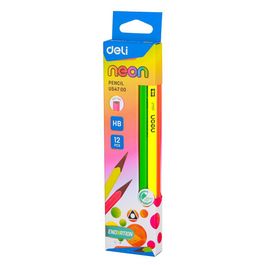 Lapis Grafite HB Triangular NEON Wood Free - 12 pcs