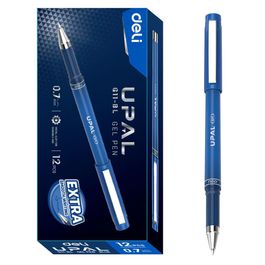 Caneta Gel Clip Metálico UPAL - Ponta Bullet 0,7mm - Azul - 12 pcs
