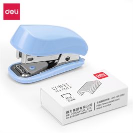 Grampador Mini com Extrator de Grampos - 12 fls - Azul