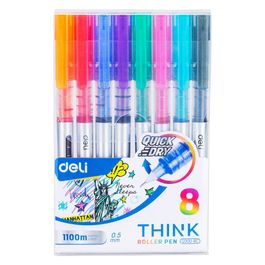 Kit Roller Pens  - Ponta Agulha 0,5mm - Coloridas - 8pcs