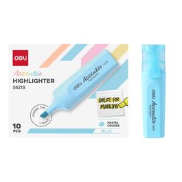 Marca Texto Tons Pasteis - Ponta Cinzel 1,0-5,0mm - Azul - 10 pcs