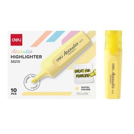Marca Texto Tons Pasteis - Ponta Cinzel 1,0-5,0mm - Amarelo - 10 pcs
