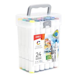 Marcador Artístico  Dual - 24 pcs - Ponta Bullet 1.0mm e Cinzel 6,5mm