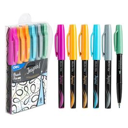 Brush Pen INSPIRA - Ponta Pincel 0,4mm - 6 cores/pcs