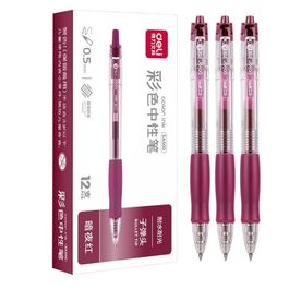 Caneta Gel Retrátil com Grip Colorida  - Ponta Bullet 0,5mm -  Vinho
