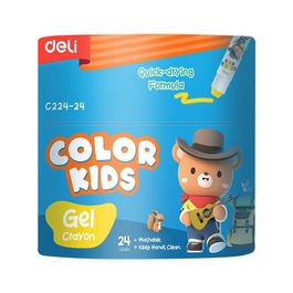 Giz de Cera Gel Retrátil - 24 cores  - Tubo