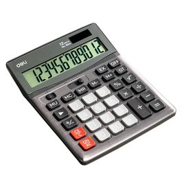 calculadora 12 Dígitos - Pilha AA e Solar - Metálica -  Grande