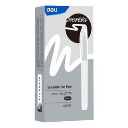 Caneta Gel Apagável - Ponta Bullet 0,5mm - Preta - 12 pcs