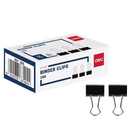 Prendedor de Papel Effortless - 15mm/ Suporta 55 fls  - Preto - 12 pcs