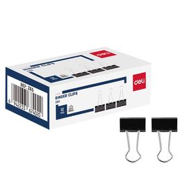 Prendedor de Papel Effortless - 19mm/ Suporta 75 fls  - Preto - 12 pcs
