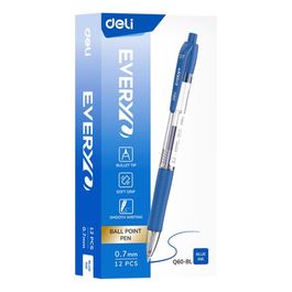 Caneta Esferográfica Retrátil  - Ponta Bullet 0,7mm - Azul - 12pcs