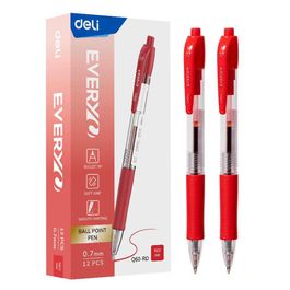 Caneta Esferográfica Retrátil  - Ponta Bullet 0,7mm - Vermelha - 12pcs