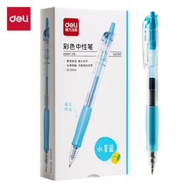 Caneta Gel Retrátil com Grip Colorida  - Ponta Bullet 0,5mm -  Azul Claro